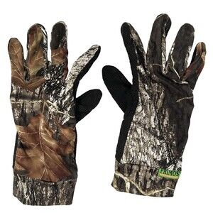 Primos Hunting Gloves Camouflage Stretch Fit Black Gripper One Size Logo